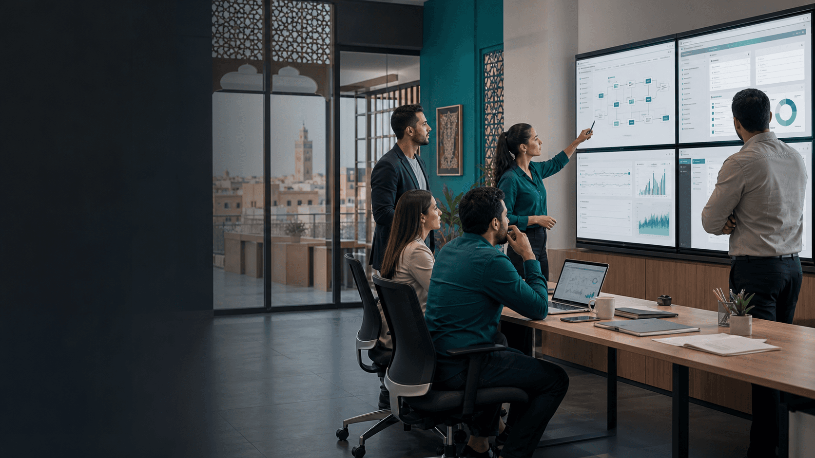Équipe projet travaillant sur automatisation des processus
